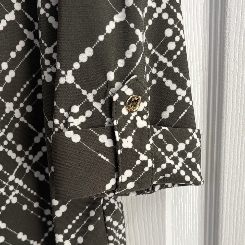 Jones New York Olive & White Plaid Pullover Blouse - Picture 3 of 5